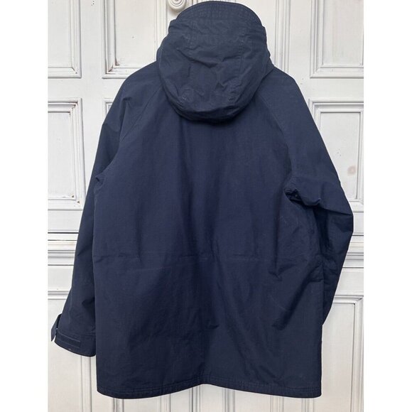 Lands’ End Mens Large (42-44) Bayfield Cotton Parka Barn Jacket Navy Blue 486014 - Picture 4 of 16